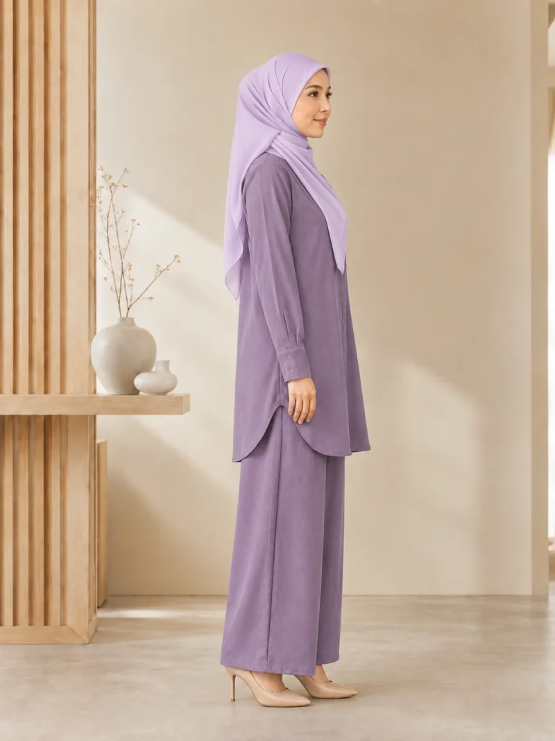 Set Elora Dusty Purple — Sisi (ilustrasi AI)